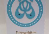 Handmade Card for New Born Baby Newborn Baby Boy Card Design Includes Blue Baby Shoes Blue