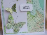 Handmade Card for New Job Multi Purpose butterfly Map Card for Anyone who S Moving