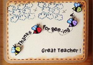 Handmade Card for Teachers Day M203 Thanks for Bee Ing A Great Teacher with Images