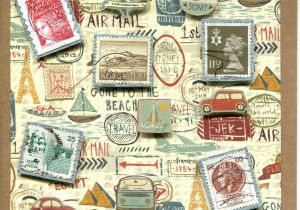 Handmade Card From Recycled Materials Handmade Card Collage Of Recycled Postage Stamps with A