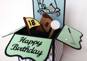 Handmade Card In A Box Card In A Box for A Golfer Boxed Birthday Cards Cards