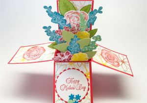 Handmade Card In A Box Flower Pop Up Box Card 3d Card Pop Up Box Cards Cards