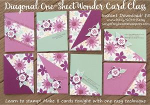 Handmade Card Templates Free Download Diagonal One Sheet Wonder Cardmaking Class Instant Digital