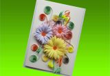 Handmade Greeting Card Designs for Rakhi Paper Quilling Greeting Card with Handmade Flowers Card for