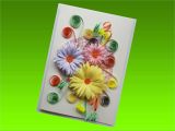 Handmade Greeting Card Designs for Rakhi Paper Quilling Greeting Card with Handmade Flowers Card for