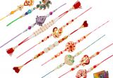 Handmade Greeting Card for Rakhi Buy Sinjara Lord Metal Stone Rakhi Set with Greeting Card