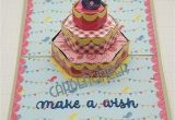 Handmade Pop Up Birthday Card Karen Burniston Cake Pop Up Birthday Cards Diy Birthday