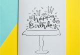 Happy Birthday Card Black and White Black and White Cake Happy Birthday Card with Images