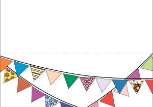 Happy Birthday Card Coloring Pages Happy Birthday Card with Bunting Flags Free Printable