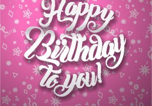 Happy Birthday Card Design Drawing Happy Birthday to You Lettering Text Vector Illustration
