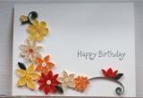 Happy Birthday Card Design Handmade Handcrafted Birthday Card with Paper Quilled Flowers
