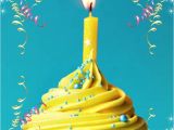 Happy Birthday Card for Uncle Happy Birthday Greeting Yellow Cupcake W Candle with Images