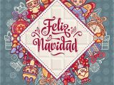 Happy Birthday Card In Spanish Feliz Navidad Xmas Card On Spanish Language Stock Vector