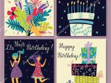 Happy Birthday Card Little Girl Birthday Cards Set Bouquet Flowers Hand Birthday Cake