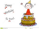 Happy Birthday Card Little Girl Happy Birthday Stock Vector Illustration Of Celebrate
