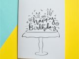 Happy Birthday Card On Pinterest Black and White Cake Happy Birthday Card with Images