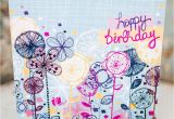Happy Birthday Card Ready to Print Quirky Floral Stems Birthday Card Exclusively Hand Drawn