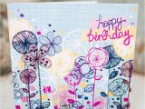 Happy Birthday Card Ready to Print Quirky Floral Stems Birthday Card Exclusively Hand Drawn