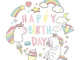 Happy Birthday Card Svg Free Happy Birthday Unicorn with Magic Elements Card Vector
