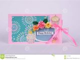 Happy Birthday Card with Flowers Handmade Greeting Card with Flowers Stock Image Image Of