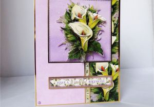 Happy Birthday Card with Flowers Lily Birthday Card 3 D Decoupage Card Floral Card Special