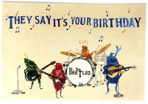 Happy Birthday Card with Music Beatles Birthday Card Musical Card Design Template