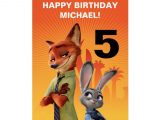 Happy Birthday Card with Name and Photo Zootopia Birthday Card Zazzle Com Zootopia Birthday Card