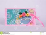 Happy Birthday Card with Quilling Paper Handmade Greeting Card with Flowers Stock Photo Image Of