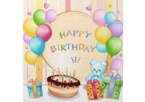 Happy Birthday Card with song Cute Happy Birthday Jigsaw Puzzle Zazzle Com Happy