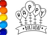 Happy Birthday Drawings for Card Happy Birthday Card Drawing Easy for Kids Learn Colors with