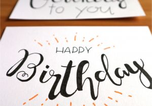 Happy Birthday Drawings for Card Lettering Birthday Card In 2020 Mit Bildern