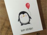 Happy Birthday Drawings for Card Penguin Birthday Card Penguin Card Made On Recycled Paper
