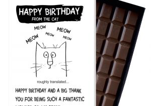 Happy Birthday From the Cat Card Funny Birthday Gift From the Cat Boxed Chocolate Greeting Card Present for Men Women Od137