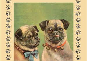 Happy Birthday From the Dog Card Vintage Pug Birthday Card Available at Www Ilovepugs Co Uk