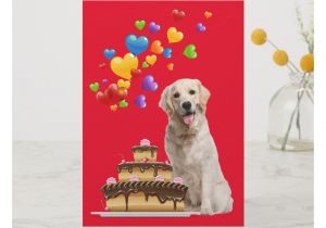 Happy Birthday From the Dog Card Yellow Lab and Cake Happy Birthday Card Zazzle Com with