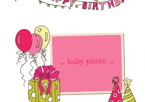 Happy Birthday Gift Card Free Download Birthday Greeting Card with Photo Frame