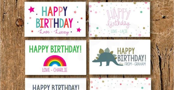 Happy Birthday Gift Card with Name Personalized Gift Enclosure Card Mini Birthdaycards