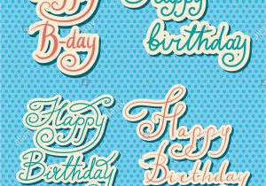 Happy Birthday Hand Lettering Card Happy Birthday Text Hand Drawn Lettering Collection Of