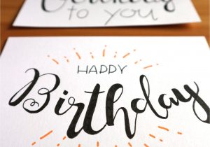 Happy Birthday Hand Lettering Card Pin Von Amelia Carnahan Auf Cards In 2020 Geburtstagskarte