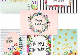 Happy Birthday Ke Liye Greeting Card Juvale 48 Pack Bulk Happy Birthday Cards Box Set 6 Unique assorted Watercolor Floral Designs Blank Inside with Envelopes Included 4 X 6 Inches