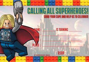 Happy Birthday Lego Card Printable Free Lego Thor Birthday Invitation Template Superhero