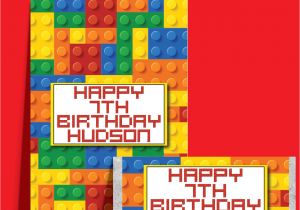 Happy Birthday Lego Card Printable Lego Personalised Birthday Chocolate Wrapper Favours