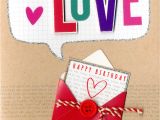 Happy Birthday Love Card with Name with Love Happy Birthday Embellished Greeting Card