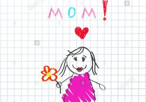 Happy Birthday Mama Ji Card Illustration Die Handskizze Zeichnet Stockfotos