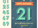 Happy Birthday Name Edit Card Retro Birthday Card with Light Bulb Sign Numbers Stock