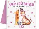 Happy Birthday Niece Card Images Details About Personalised Girls First 1st Birthday Card Granddaughter Niece Daughter Sister