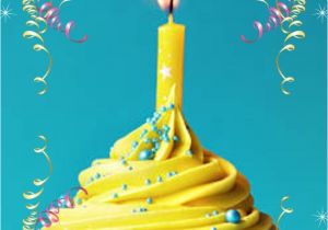 Happy Birthday Quotes for Card Happy Birthday Greeting Yellow Cupcake W Candle Mit Bildern