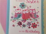 Happy Birthday Sister Card Images Sister Birthday Card 3d to A Beautiful Sister with Owls
