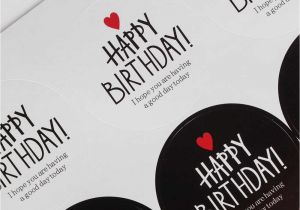 Happy Birthday Stickers for Card Making New Handmade Kraft Tag Sticker Black White Circular Series Happy Birthday Stamp Stickers Package Label Cards Craft Wedding Decor