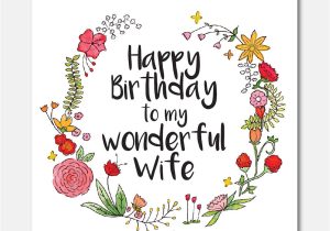 Happy Birthday to Wife Card Floral Happy Birthday to My Wonderful Wife Card by